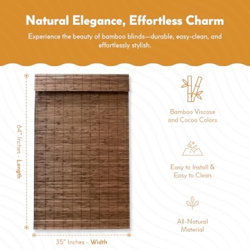 Stylish Radiance Cordless Bamboo Window Blinds for Home