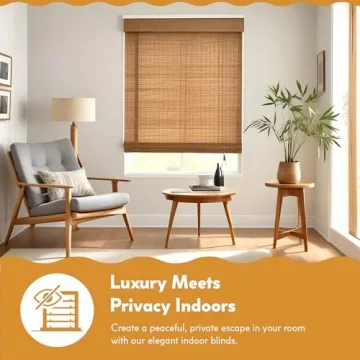 Stylish Radiance Cordless Bamboo Window Blinds for Home