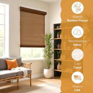 Stylish Radiance Cordless Bamboo Window Blinds for Home