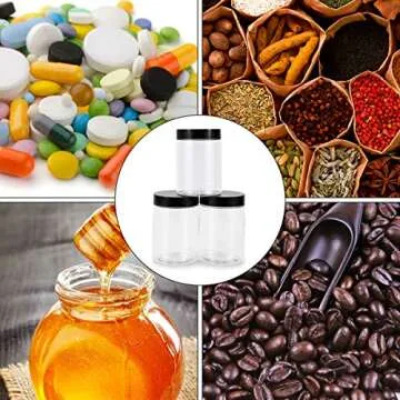 testyu 8 oz Plastic Storage Jars with Airtight Lids