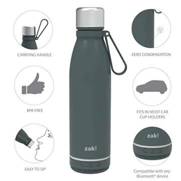 Zak Play Bluetooth Water Bottle with Speaker and Loop