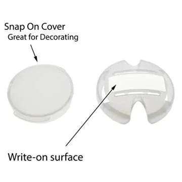 12 Pack - Blank Stethoscope ID Name Tags with Writable Surface - Clip On Identification Covers for Standard Size Stethescope Tubing for Nurse, Doctor by Specialist ID (Frosted White)