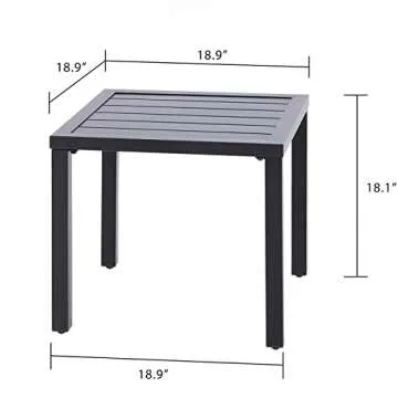 PHI VILLA Stylish Metal Square Side End Table for Patio