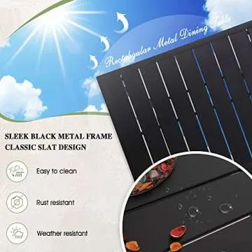 PHI VILLA Stylish Metal Square Side End Table for Patio