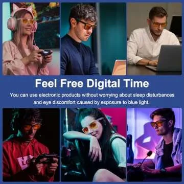 ViewJoy Sleep Glasses 99.9% Blue Light Glasses Dual AR Coatings Amber Orange Lens for Computer Gaming Reduce Eyestrain Black Frames