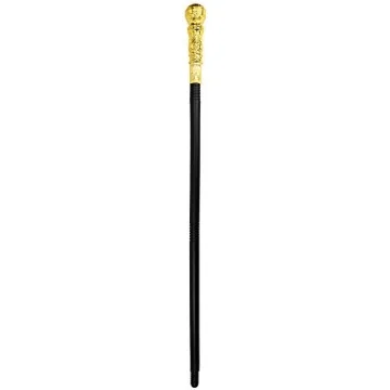 Skeleteen Gold Walking Cane for Kids and Adults - Costume Accessory