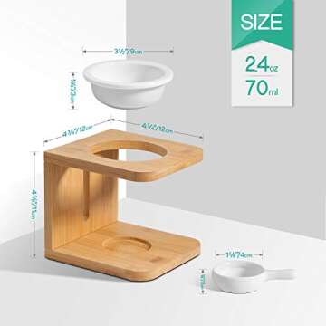 ComSaf Wooden Essential Oil Burner, Scented Wax Melt Burner with Candle Holder, Aromatherapy Aroma Burner Oil Diffuser Candle Tealight Oil Warmer Yoga Spa Home Bedroom Decor Gift, Pack of 2 White