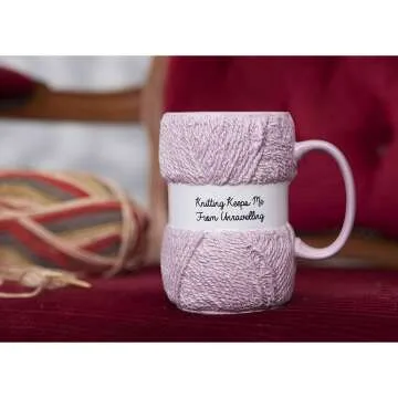 Cute Knitting Keeps Me From Unraveling Mug Gift