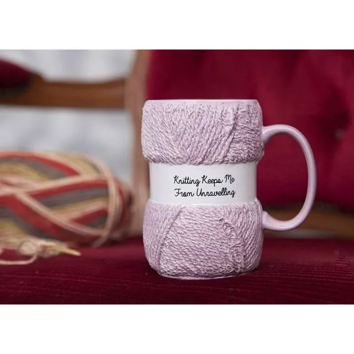 Cute Knitting Keeps Me From Unraveling Mug Gift