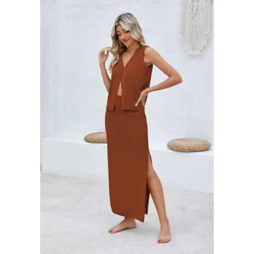 Stylish Pink Queen Waffle Knit Women 2-Piece Outfit Set