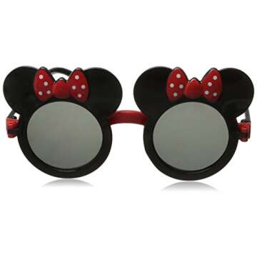 EHH - Kids Mouse Ear Round Flip Out Sunglasses (Black/Red Bows)