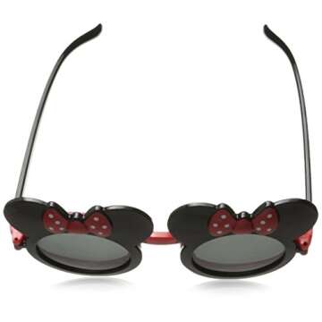 EHH - Kids Mouse Ear Round Flip Out Sunglasses (Black/Red Bows)
