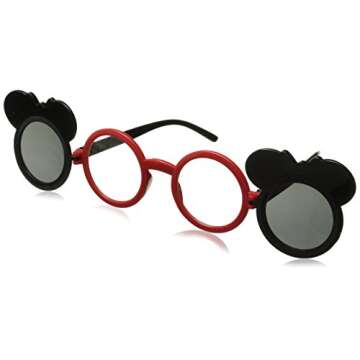 EHH - Kids Mouse Ear Round Flip Out Sunglasses (Black/Red Bows)