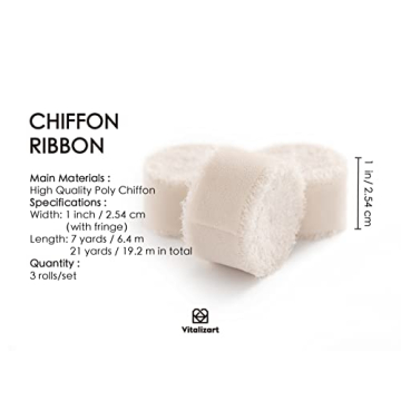 Vitalizart Light Nude Chiffon Silk Ribbon for Crafting