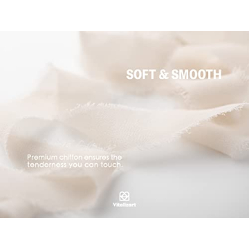 Vitalizart Light Nude Chiffon Silk Ribbon for Crafting