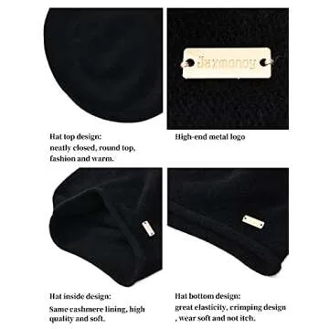 Jaxmonoy Slouchy Beanie - Soft Winter Hat for Women