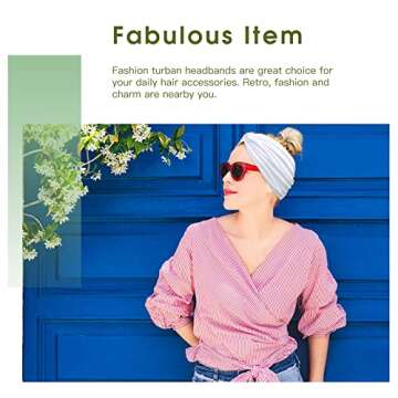 Tobeffect 7 Inch Wide Boho Headbands - 6 Pack