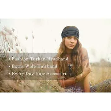 Tobeffect 7 Inch Wide Boho Headbands - 6 Pack