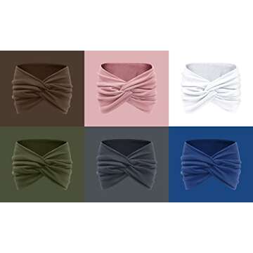 Tobeffect 7 Inch Wide Boho Headbands - 6 Pack