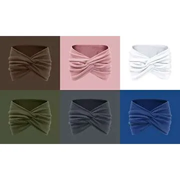 Tobeffect 7 Inch Wide Boho Headbands - 6 Pack