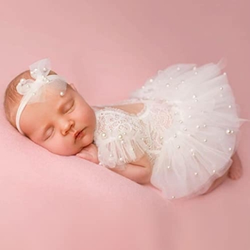 Adorable M&G House White Lace Newborn Photography Outfit