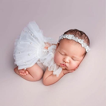 Adorable M&G House White Lace Newborn Photography Outfit