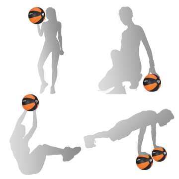 F2C 12 lbs Medicine Ball for Core Strength & Balance