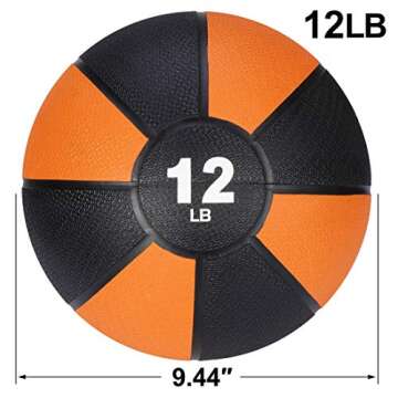 F2C 12 lbs Medicine Ball for Core Strength & Balance
