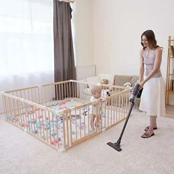 GGF Wooden Baby Playpen - Secure & Spacious Toddler Play Area
