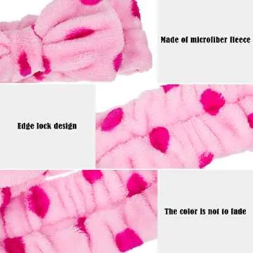 3 Pcs Towel Headbands for Women Headband for Washing Face Facial Hair Band Skincare Microfiber Bowtie Headband Makeup Terry Cloth Headbands Spa Shower Hair Band for Women Girls (Chic Patterns)
