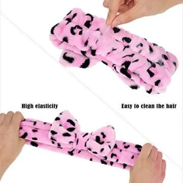 3 Pcs Towel Headbands for Women Headband for Washing Face Facial Hair Band Skincare Microfiber Bowtie Headband Makeup Terry Cloth Headbands Spa Shower Hair Band for Women Girls (Chic Patterns)