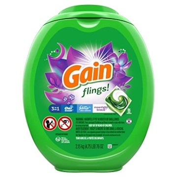 Gain Flings! High Efficiency Laundry Detergent Pods, Moonlight Breeze Scent, 96 Count