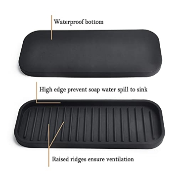 Gosmol Silicone Sponge Holder - Kitchen Organizer Tray 2 Pack