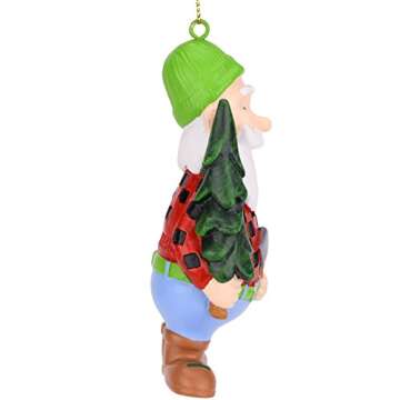 Tree Buddees Lumberjack Santa with Xmas Tree Christmas Ornament
