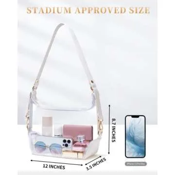 Vorspack Stadium Approved Clear Purse - Women's Crossbody Bag with Adjustable Strap for Sports Event...