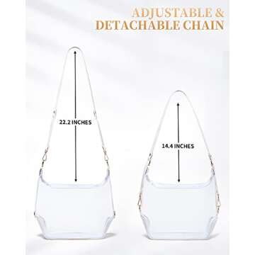 Vorspack Stadium Approved Clear Purse - Women's Crossbody Bag with Adjustable Strap for Sports Events, Concerts & College - White