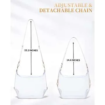 Vorspack Stadium Approved Clear Purse - Women's Crossbody Bag with Adjustable Strap for Sports Events, Concerts & College - White