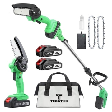 Tegatok 2-in-1 Cordless Pole Saw: Mini Chainsaw with Extension Rod
