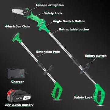 Tegatok 2-in-1 Cordless Pole Saw for Easy Branch Cutting