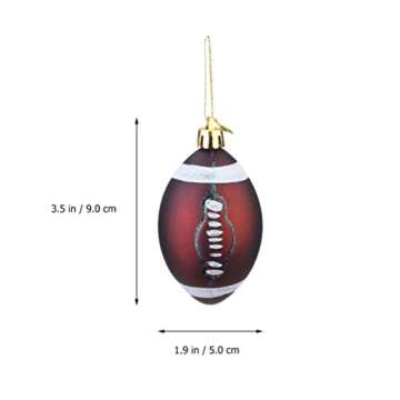 NUOBESTY 12pcs Christmas Rugby Ornaments Christmas Tree Ball Decorations for Football Rugby Sports T...