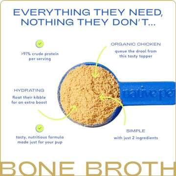 Native Pet Chicken Bone Broth Powder for Dogs & Cats, 5.75 oz - Pet Gravy Food Topper for Picky Eaters – Cat & Dog Bone Broth Powder - Protein Rich Pet Food Supplement & Collagen Source