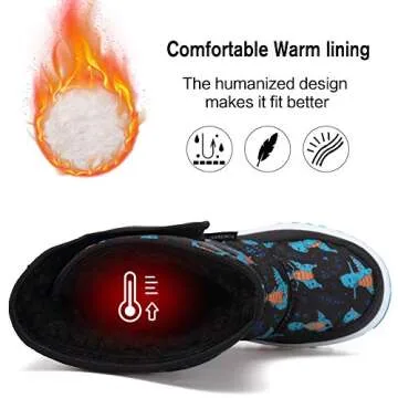 EQUICK Waterproof Kids Winter Boots with Plush Fur