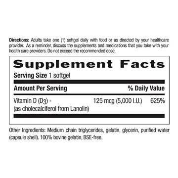 Country Life Vitamin D3 5000 IU High Quality Dietary Supplement