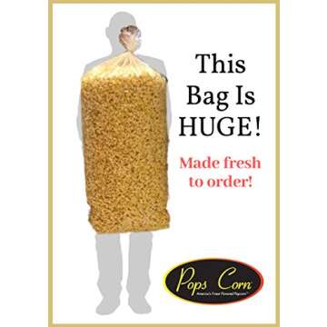 POPCORN! Gourmet Popcorn XL BULK/WHOLESALE-300 Total cups-90oz-MOVIE THEATER STYLE! Butter Flavor PARTY BAG. Popped Event Bag Favors, Buffet, Bar FREE SANITARY SCOOPER!