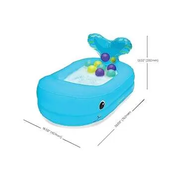 Infantino Whale Bubble Inflatable Baby Bath Tub for Toddlers