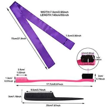 fani 3 PCS Satin Satin Edge Laying Scarf Scarves Three Color Wig Hair Laying Scarf 55 X 2.75 Inches Soft Band Headband for Lace Front Wig,Facial,Sport ,Makeup