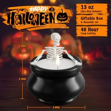 Skeleton Candle Halloween Decoration for Spooky Home Decor