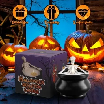 Skeleton Candle Halloween Decoration for Spooky Home Decor