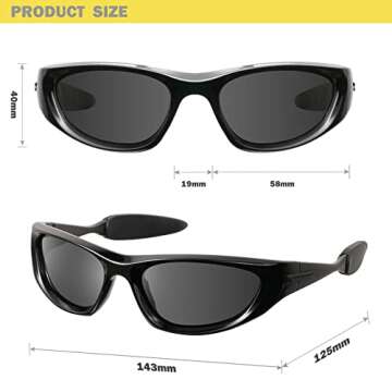 Mosanana Y2K Wrap Around Sunglasses for Trendy Style