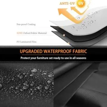 CKCLUU Patio Furniture Set Cover Outdoor Sectional Sofa Set Covers Outdoor Table and Chair Set Covers Water Resistant Large 315cm L x 160 cm W x 74 cm H